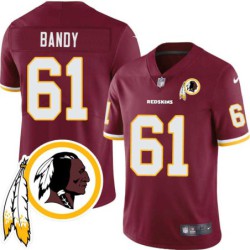 Don Bandy #61 Redskins Head Patch Burgundy Jersey