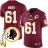 Vernice Smith #61 Redskins Head Patch Burgundy Jersey