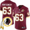 Will Montgomery #63 Redskins Head Patch Burgundy Jersey