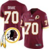 Troy Drake #70 Redskins Head Patch Burgundy Jersey