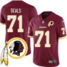 George Seals #71 Redskins Head Patch Burgundy Jersey