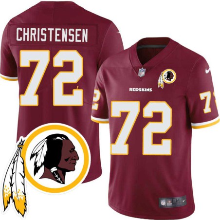 Erik Christensen #72 Redskins Head Patch Burgundy Jersey