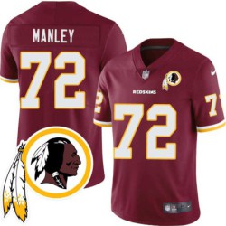 Dexter Manley #72 Redskins Head Patch Burgundy Jersey