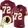 Joe Moss #72 Redskins Head Patch Burgundy Jersey