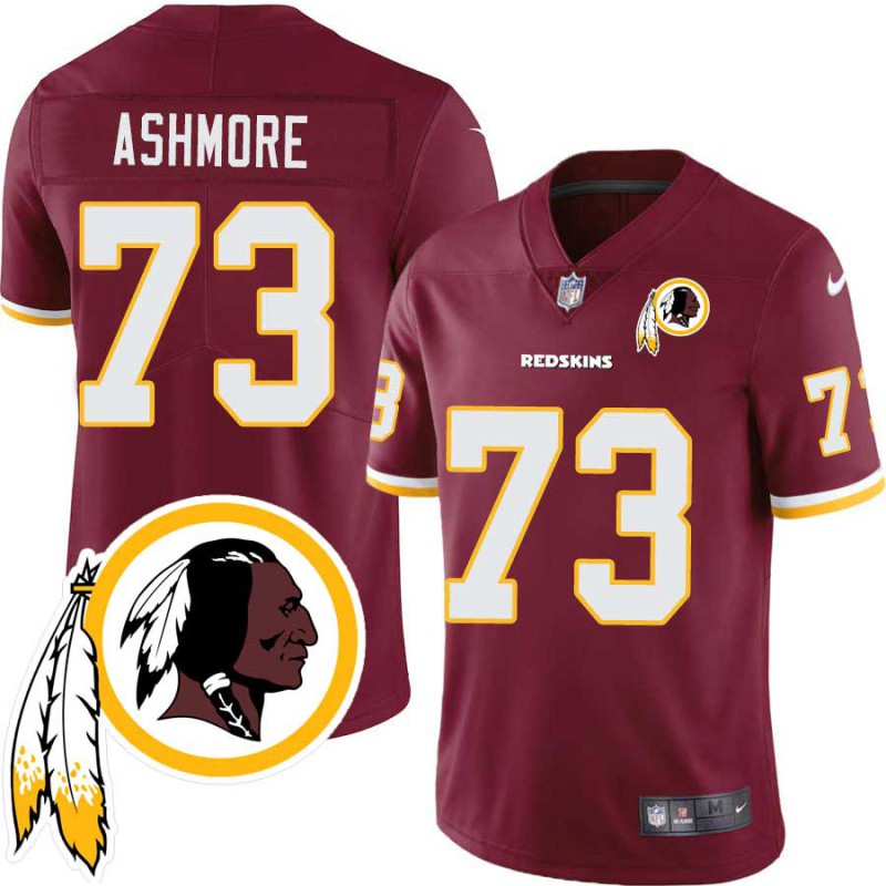 Darryl Ashmore #73 Redskins Head Patch Burgundy Jersey