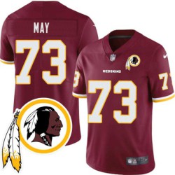 Mark May #73 Redskins Head Patch Burgundy Jersey