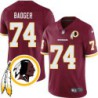 Brad Badger #74 Redskins Head Patch Burgundy Jersey