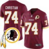 Geron Christian #74 Redskins Head Patch Burgundy Jersey