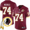 Gerald Nichols #74 Redskins Head Patch Burgundy Jersey