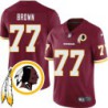 Jammal Brown #77 Redskins Head Patch Burgundy Jersey