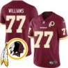 Fred Williams #77 Redskins Head Patch Burgundy Jersey