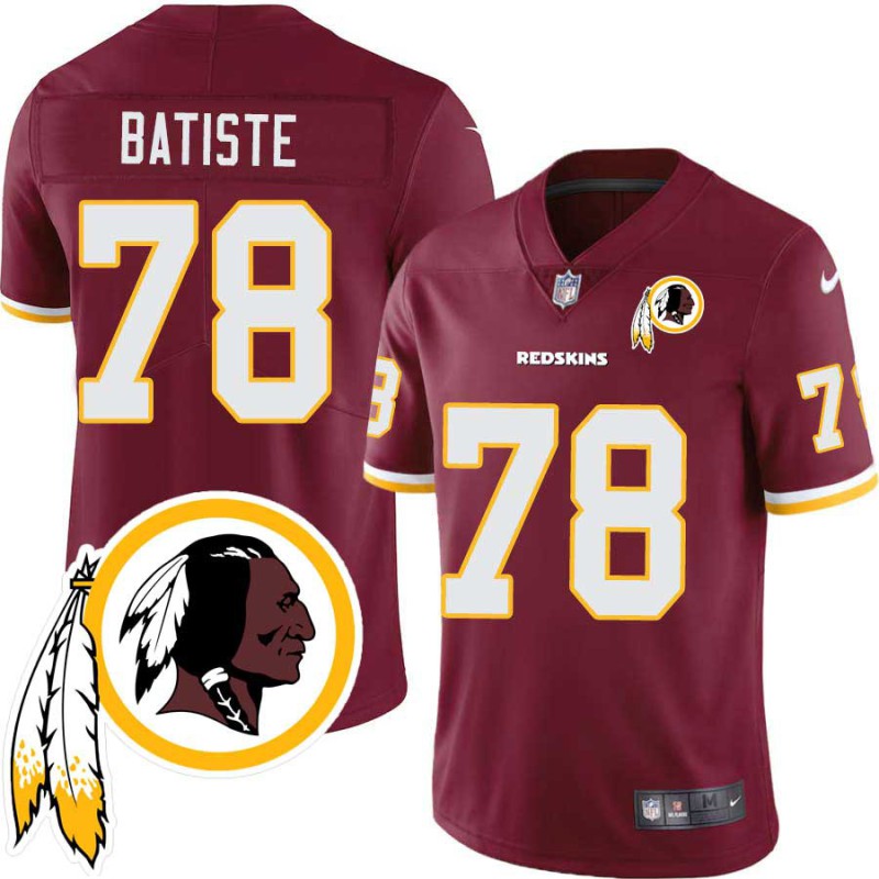 D'Anthony Batiste #78 Redskins Head Patch Burgundy Jersey