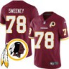 Walt Sweeney #78 Redskins Head Patch Burgundy Jersey