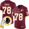 Chris Zorich #78 Redskins Head Patch Burgundy Jersey