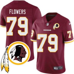 Ereck Flowers #79 Redskins Head Patch Burgundy Jersey