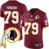 John Yonakor #79 Redskins Head Patch Burgundy Jersey