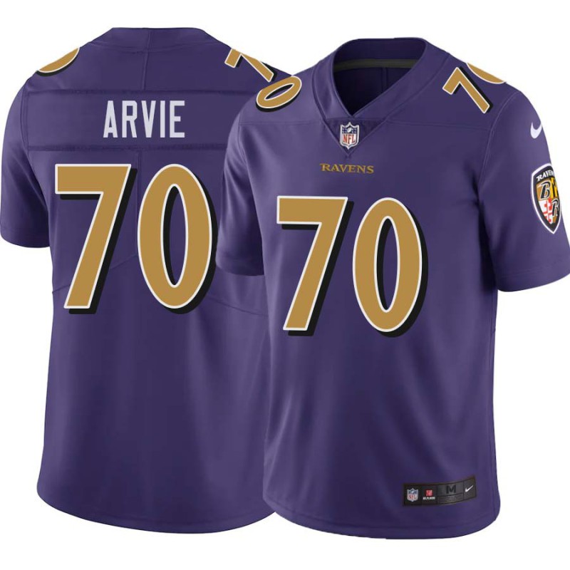 Ravens #70 Herman Arvie Purple Jersey