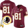 Ken Barefoot #81 Redskins Head Patch Burgundy Jersey