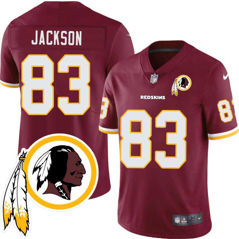 Willie Jackson #83 Redskins Head Patch Burgundy Jersey