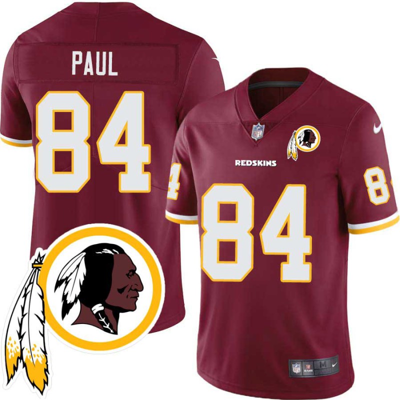 Niles Paul #84 Redskins Head Patch Burgundy Jersey