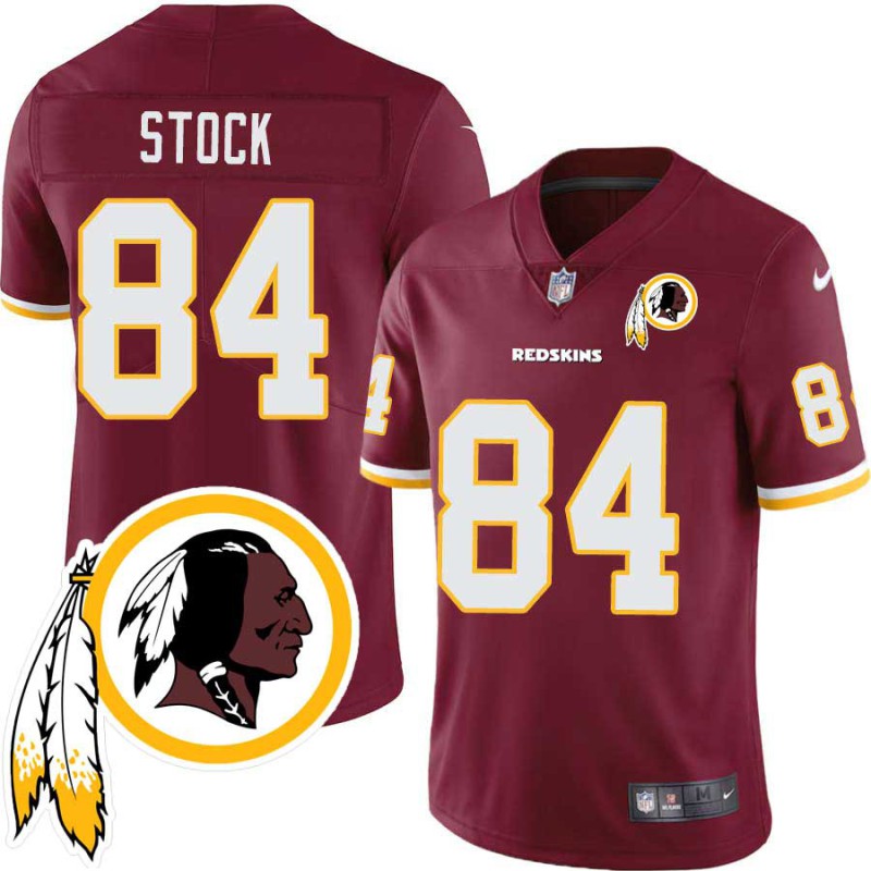 Mark Stock #84 Redskins Head Patch Burgundy Jersey