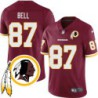 Coleman Bell #87 Redskins Head Patch Burgundy Jersey