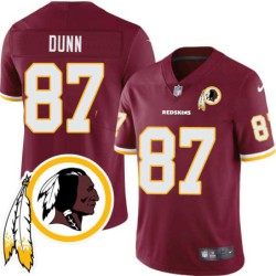 K.D. Dunn #87 Redskins Head Patch Burgundy Jersey