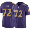 Ravens #72 Damion Cook Purple Jersey