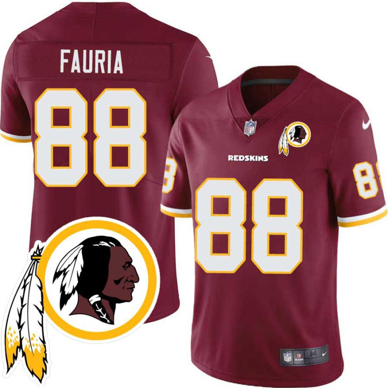 Christian Fauria #88 Redskins Head Patch Burgundy Jersey