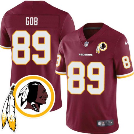 Art Gob #89 Redskins Head Patch Burgundy Jersey