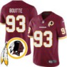 Marc Boutte #93 Redskins Head Patch Burgundy Jersey