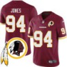 Aki Jones #94 Redskins Head Patch Burgundy Jersey