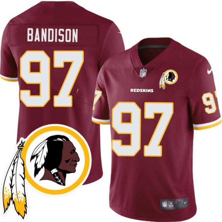 Romeo Bandison #97 Redskins Head Patch Burgundy Jersey