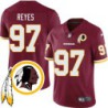 Kendall Reyes #97 Redskins Head Patch Burgundy Jersey