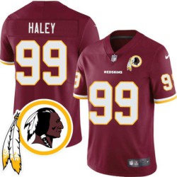 Jermaine Haley #99 Redskins Head Patch Burgundy Jersey