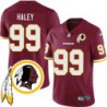 Jermaine Haley #99 Redskins Head Patch Burgundy Jersey