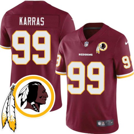 Ted Karras #99 Redskins Head Patch Burgundy Jersey