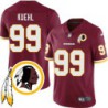 Ryan Kuehl #99 Redskins Head Patch Burgundy Jersey