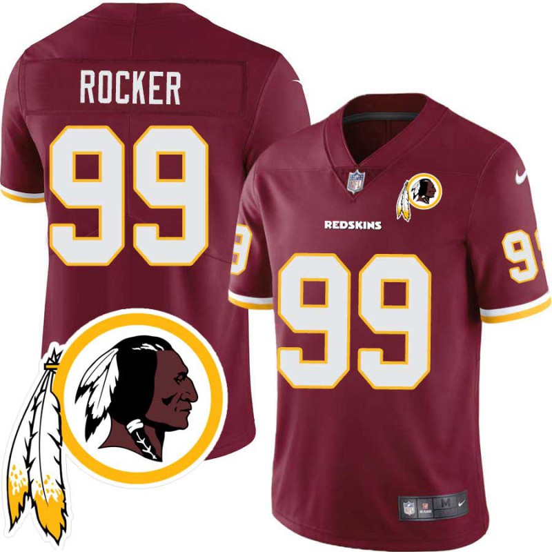 Tracy Rocker #99 Redskins Head Patch Burgundy Jersey