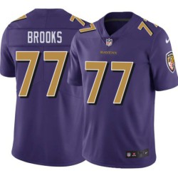 Ravens #77 Ethan Brooks Purple Jersey