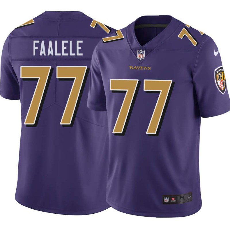 Ravens #77 Daniel Faalele Purple Jersey