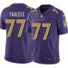 Ravens #77 Daniel Faalele Purple Jersey