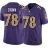 Ravens #78 Orlando Brown Jr. Purple Jersey