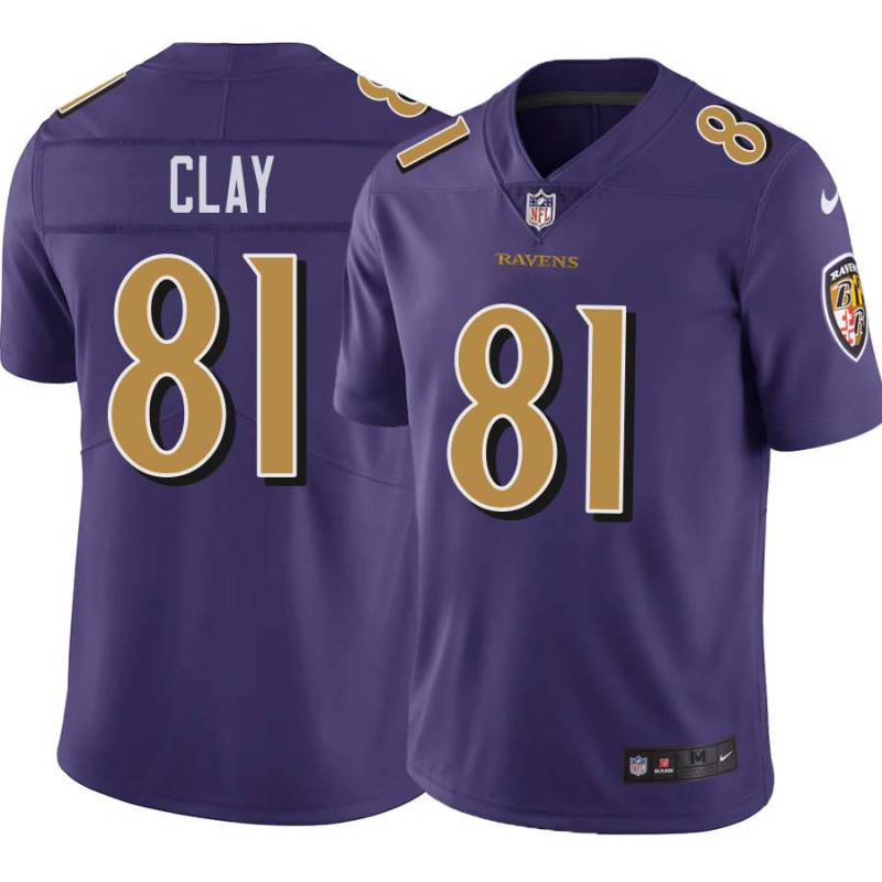 Ravens #81 Kaelin Clay Purple Jersey