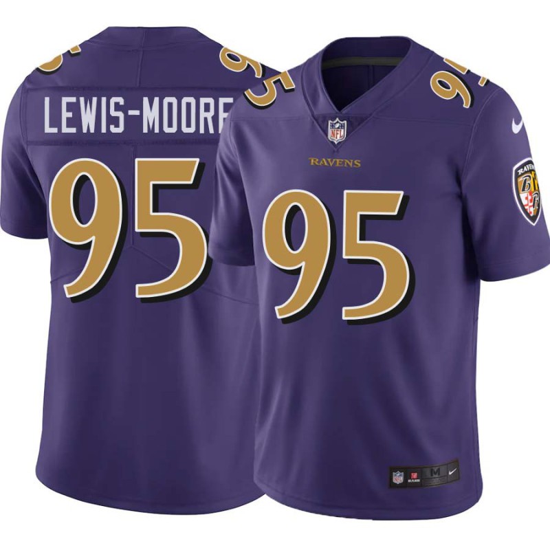 Ravens #95 Kapron Lewis-Moore Purple Jersey