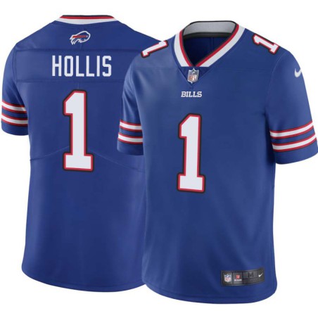 Bills #1 Mike Hollis Authentic Jersey -Blue