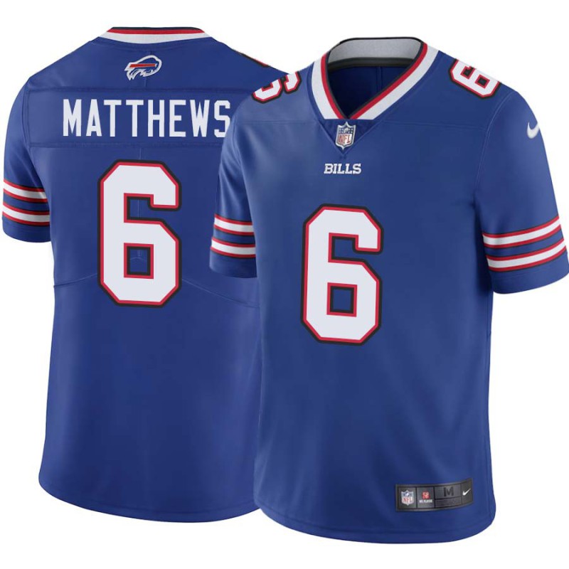 Bills #6 Shane Matthews Authentic Jersey -Blue