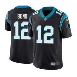 Panthers #12 Steve Bono Cheap Jersey -Black