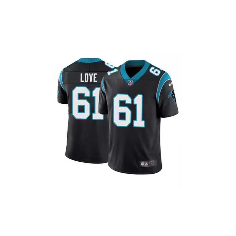 Panthers #61 Kyle Love Cheap Jersey -Black