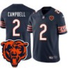 Bears #2 Jason Campbell Tackle Twill Jersey -Navy with 2023 Bear Head Logo Patch